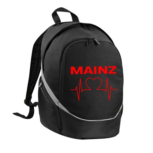 4068859114954 - multifanshop Rucksack - Mainz - Herzschlag - Druck rot - Tasche