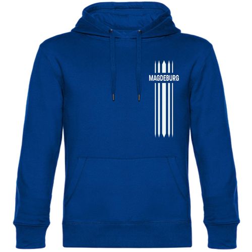 4068859543846 - multifanshop Kapuzen Sweatshirt - Magdeburg - Streifen - Druck weiß - Hoodie