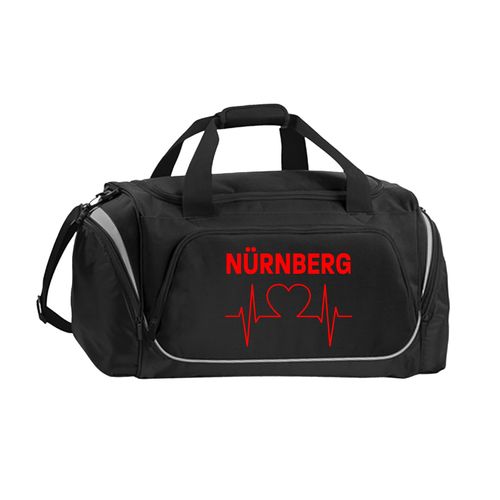 4068859117252 - multifanshop Sporttasche - Nürnberg - Herzschlag - Druck rot - Tasche