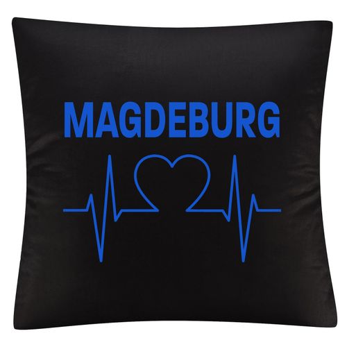 4068859543242 - multifanshop Kissenbezug - Magdeburg - Herzschlag - Druck blau - Kissen 4068859543242 - multifanshop Kissenbezug - Magdeburg - Herzschlag - Druck blau - Kissen