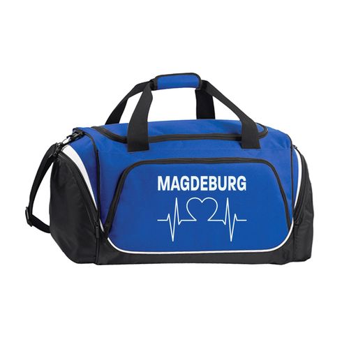 4068859543235 - multifanshop Sporttasche - Magdeburg - Herzschlag - Druck weiß - Tasche 4068859543235 - multifanshop Sporttasche - Magdeburg - Herzschlag - Druck weiß - Tasche