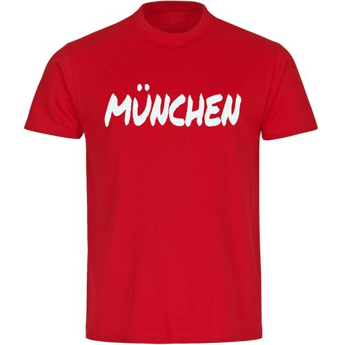 4068859538101 - multifanshop Herren T-Shirt - München rot - Textmarker - Druck weiß - Männer