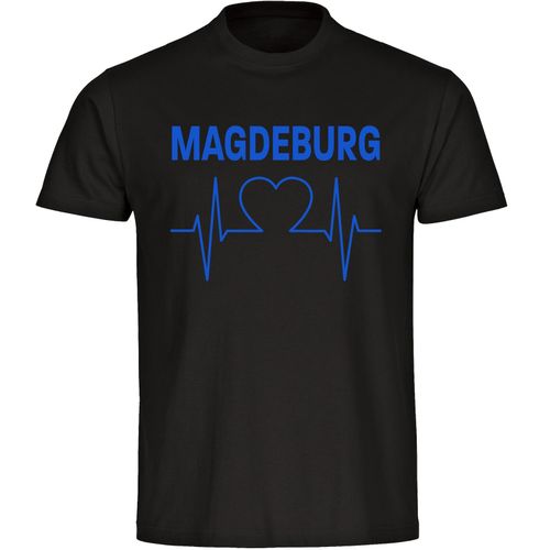 4068859542412 - multifanshop Herren T-Shirt - Magdeburg - Herzschlag - Druck blau - Männer 4068859542412 - multifanshop Herren T-Shirt - Magdeburg - Herzschlag - Druck blau - Männer