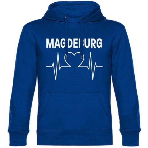 4068859542955 - multifanshop Kapuzen Sweatshirt - Magdeburg - Herzschlag - Druck weiß - Hoodie 4068859542955 - multifanshop Kapuzen Sweatshirt - Magdeburg - Herzschlag - Druck weiß - Hoodie