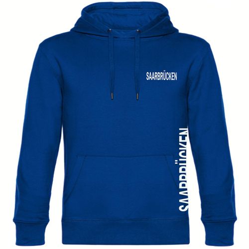 4068859581473 - multifanshop Kapuzen Sweatshirt - Saarbrücken - Brust & Seite - Druck weiß - Hoodie