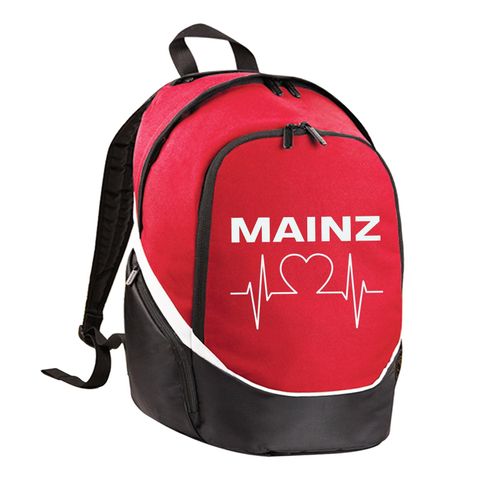 4068859114961 - multifanshop Rucksack - Mainz - Herzschlag - Druck weiß - Tasche 4068859114961 - multifanshop Rucksack - Mainz - Herzschlag - Druck weiß - Tasche