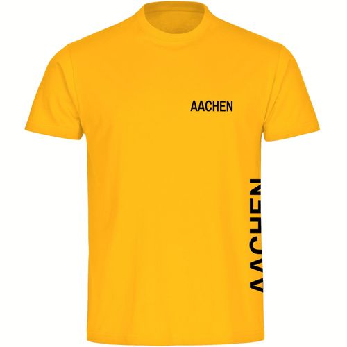 4068859548124 - multifanshop Herren T-Shirt - Aachen - Brust & Seite - Druck schwarz - Männer