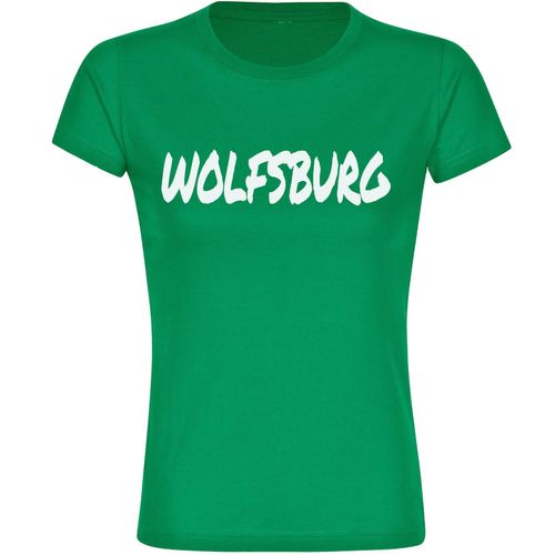 4068859513887 - multifanshop Damen T-Shirt - Wolfsburg - Textmarker - Druck weiß - Frauen