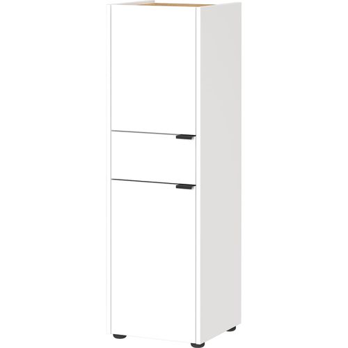 4255632542145 - Schrank mit Schublade 34x34x111 Navarra-Eiche Leise Schließtechnik Kollektion Avis für Bad Farbe Weiß-Beige Kadima Design