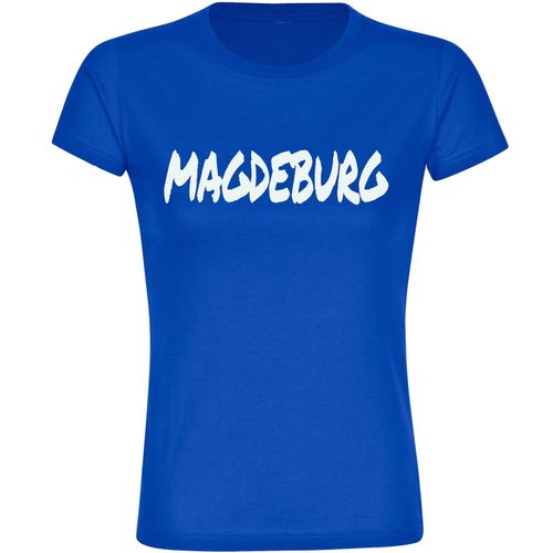 4068859547417 - multifanshop Damen T-Shirt - Magdeburg - Textmarker - Druck weiß - Frauen