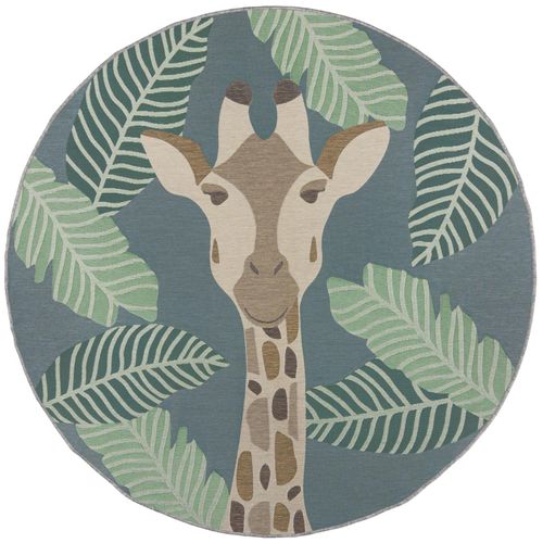 4255632533853 - Outdoor-Teppich mit Giraffenmotiv Kreisrunder Safari-Spielteppich Yealm Vince 160x160 cm Kadima Design 4255632533853 - Outdoor-Teppich mit Giraffenmotiv Kreisrunder Safari-Spielteppich Yealm Vince 160x160 cm Kadima Design
