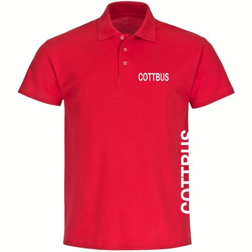 4068859551490 - multifanshop Poloshirt - Cottbus - Brust & Seite - Druck weiß - Polo