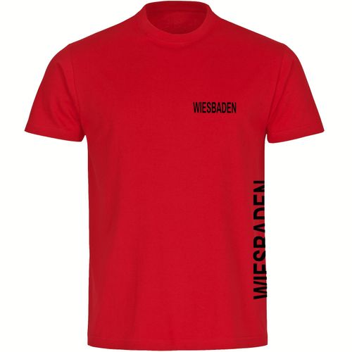 4068859594411 - multifanshop Herren T-Shirt - Wiesbaden - Brust & Seite - Druck schwarz - Männer