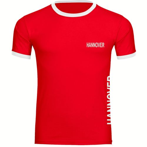 4068859517809 - multifanshop Kontrast T-Shirt - Hannover - Brust & Seite - Druck weiß - Männer