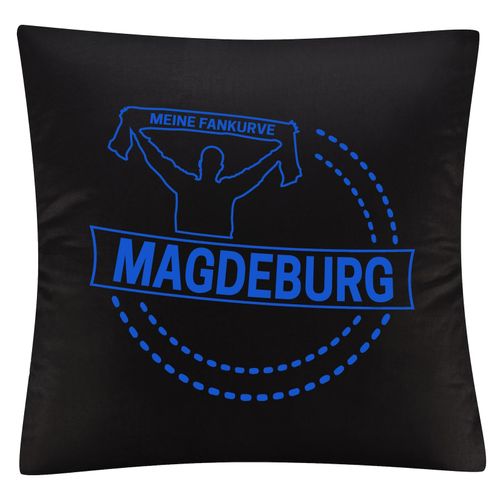 4068859544560 - multifanshop Kissenbezug - Magdeburg - Meine Fankurve - Druck blau - Kissen