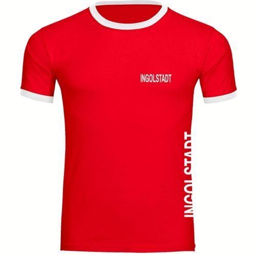 4068859567095 - multifanshop Kontrast T-Shirt - Ingolstadt - Brust & Seite - Druck weiß - Männer