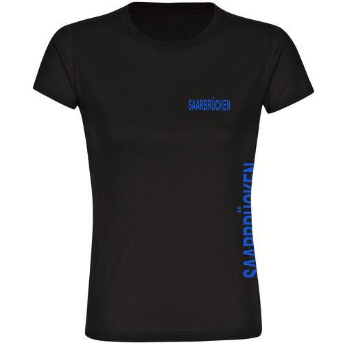 4068859582302 - multifanshop Damen T-Shirt - Saarbrücken - Brust & Seite - Druck blau - Frauen