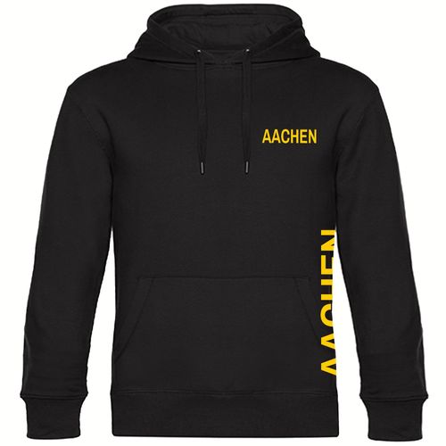 4068859548520 - multifanshop Kapuzen Sweatshirt - Aachen - Brust & Seite - Druck gelb - Hoodie 4068859548520 - multifanshop Kapuzen Sweatshirt - Aachen - Brust & Seite - Druck gelb - Hoodie