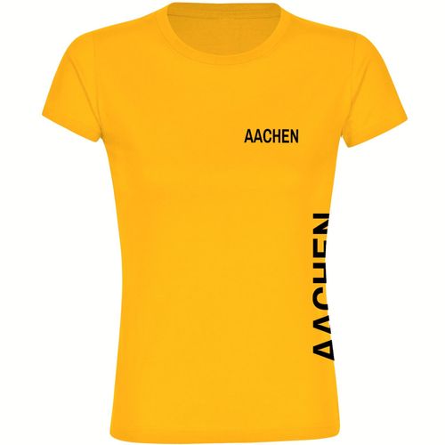 4068859548292 - multifanshop Damen T-Shirt - Aachen - Brust & Seite - Druck schwarz - Frauen