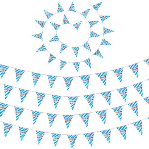 4061173276926 - tectake® Wimpelkette mit Rautenmuster blau-weiß und Motiven