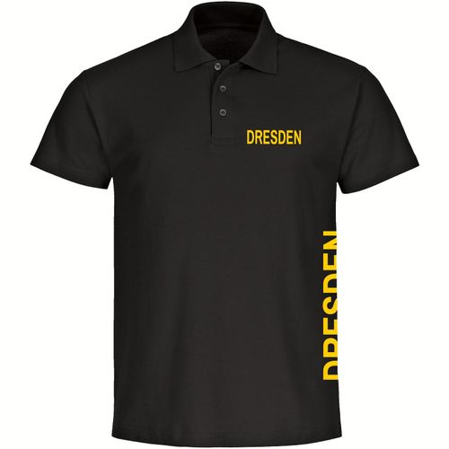 4068859556709 - multifanshop Poloshirt - Dresden - Brust & Seite - Druck gelb - Polo
