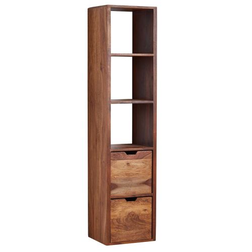 4255632516566 - Zephyr Wandregal Sheesham Massivholz Flexibler Aufbau 5 Ablagefächer 2 Schubladen 4255632516566 - Zephyr Wandregal Sheesham Massivholz Flexibler Aufbau 5 Ablagefächer 2 Schubladen