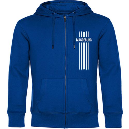 4068859544003 - multifanshop Kapuzen Sweatshirt Jacke - Magdeburg - Streifen - Druck weiß - Sweat 4068859544003 - multifanshop Kapuzen Sweatshirt Jacke - Magdeburg - Streifen - Druck weiß - Sweat