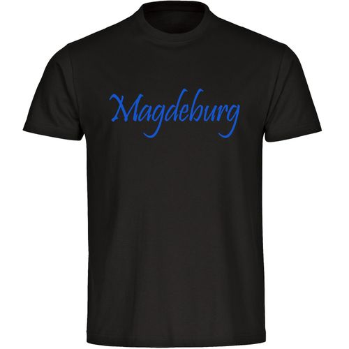 4068859545567 - multifanshop Kinder T-Shirt - Magdeburg - Schriftzug - Druck blau - Kind