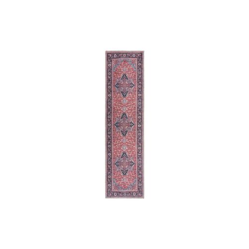 4255632543555 - Maschinenwaschbarer Traditioneller Vintage-Teppich aus recycelten Fasern rutschfest - Hald Farbe Rot 60x230 cm Kadima Design