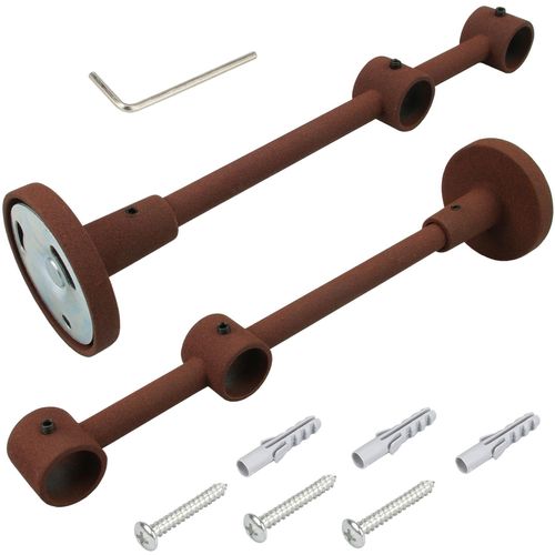4016318201714 - Doppelträger Gr 1 braun (rostbraun) Ø16cm Gardinenstangenhalterungen für Gardinenstangen Ø 16 mm