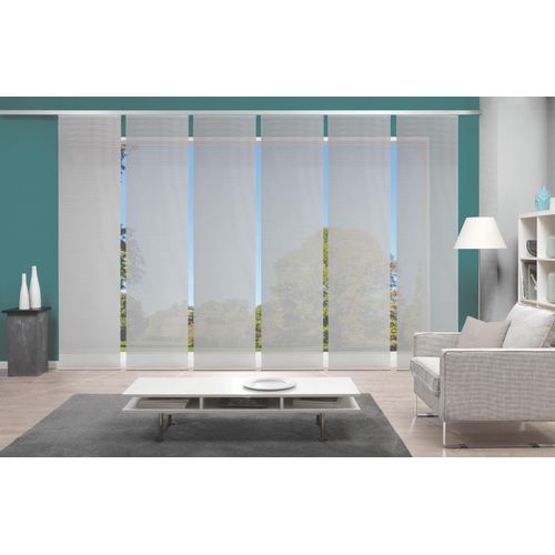 4056751298568 - Schiebegardine VISION S 6ER SET ROM Gr 1 grau Gardinen 260cm Paneelwagen 60cm Polyester HxB 260x60 Schiebevorhang 6er Set Uni B60cm H260cm