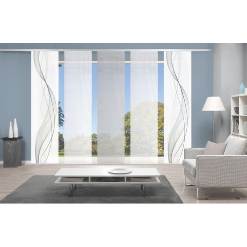 4056751298223 - Schiebegardine VISION S 5ER SET HEIGHTS Gr 1 grau B60cm H260cm Polyester Gardinen HxB 260x60 Schiebevorhang 5er Set Digitaldruck