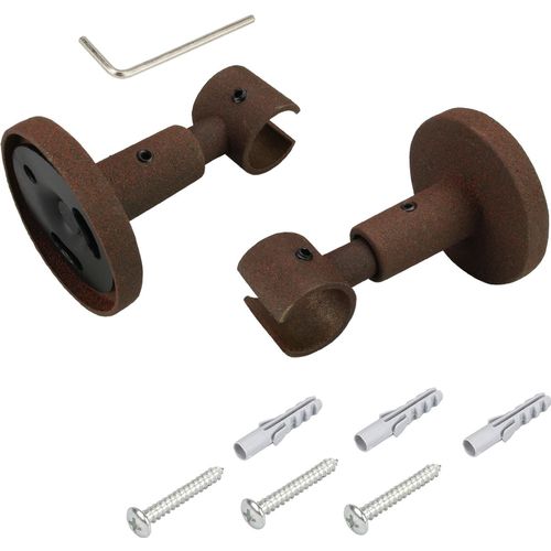 4016318280481 - Deckenträger für Gardinenstangen LIEDECO braun (rostbraun) Ø16cm Gardinenstangenhalterungen für Gardinenstangen Ø 16 mm