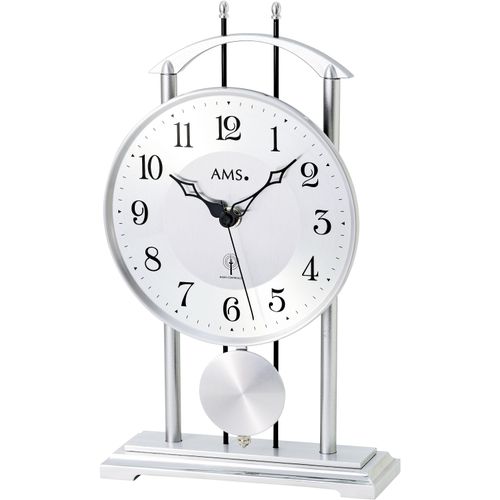 4037445158375 - Pendeltischuhr AMS bunt (silberfarben weiß) Tischuhren Herren Quarzuhr Funkuhr Wohnzimmer Schlafzimmer Arbeitszimmer Büro 4037445158375 - Pendeltischuhr AMS bunt (silberfarben weiß) Tischuhren Herren Quarzuhr Funkuhr Wohnzimmer Schlafzimmer Arbeitszimmer Büro