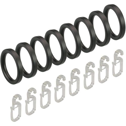 4016318280153 - Gardinenring Liedeco Gardinenstangen (Set 8-St mit Faltenlegehaken) für Gardinenstangen Ø 16 mm schwarz 4016318280153 - Gardinenring Liedeco Gardinenstangen (Set 8-St mit Faltenlegehaken) für Gardinenstangen Ø 16 mm schwarz
