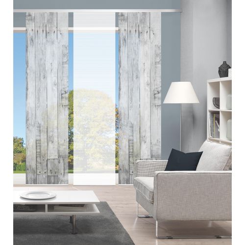 4056751515733 - Schiebegardine VISION LIZZA Gr 1 grau B60cm H260cm Polyester Gardinen SETSCHIEBEVORHANGBAMBUSDIGITALDRUCK