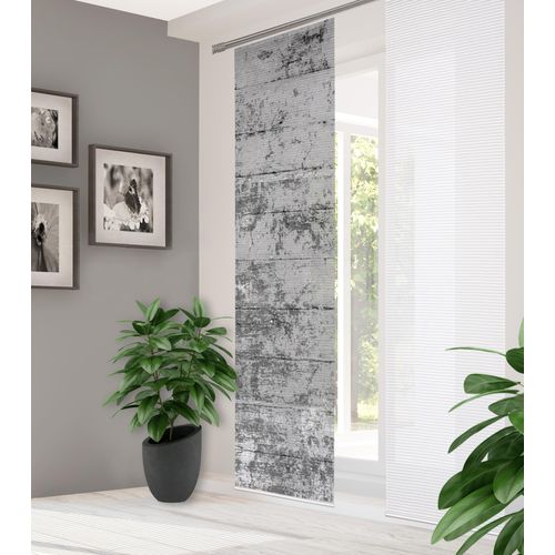 4056751437028 - Schiebegardine HOME IN GREEN MANDRIGA Gr 1 grau B60cm H245cm Polyester Gardinen DIGITALBEDRUCKT BAMBUSOPTIK RECYCELT