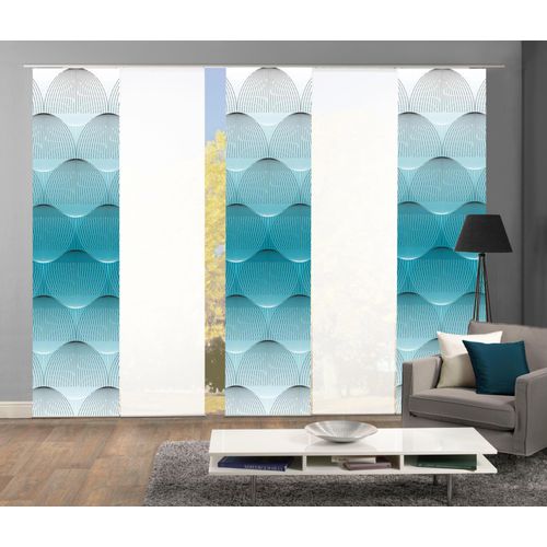 4056751260725 - Schiebegardine HOME WOHNIDEEN BENARIS Gr 1 blau (petrol) B60cm H245cm Polyester Gardinen HxB 245x60 inkl Befestigungszubehör 4056751260725 - Schiebegardine HOME WOHNIDEEN BENARIS Gr 1 blau (petrol) B60cm H245cm Polyester Gardinen HxB 245x60 inkl Befestigungszubehör