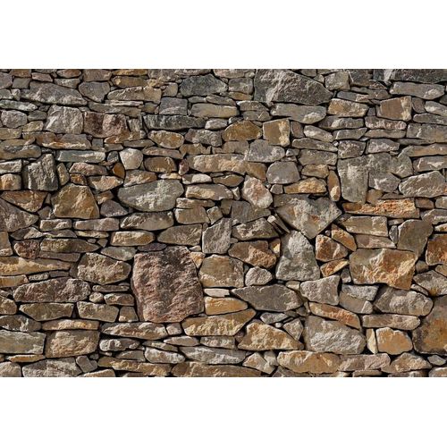 4036834087272 - Fototapete KOMAR Stone Wall - Größe 368 x 254 cm grau (grau braun) B368m L254m Papier Tapeten Wohnzimmer Schlafzimmer