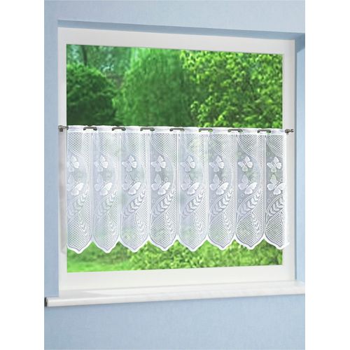 4056751312936 - Scheibengardine Gardinen Gr 30 cm Durchzuglöcher 120 cm weiß Scheibengardinen halbtransparent Stores