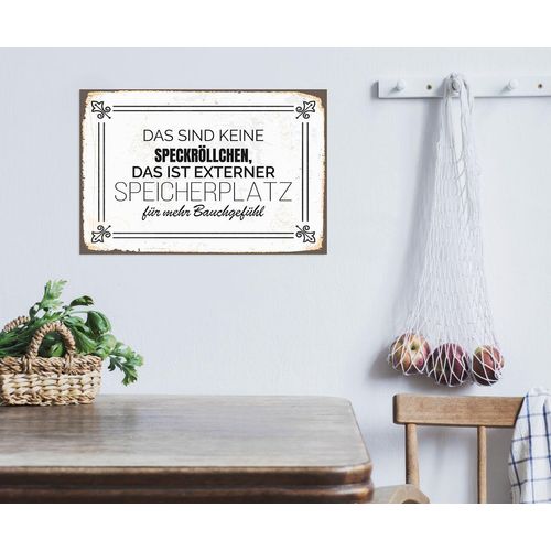 4067437340945 - Metallbild QUEENCE Externer Speicherplatz Bilder Gr B H 45 cm x 30 cm Metallbild Schriftzüge Querformat 1 St schwarz Metallbilder Stahlschilder