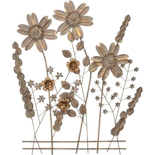 4046884065465 - Wanddekoobjekt Wanddekoration gold (goldfarben) B80cm H88cm T5cm Metall HOFMANN LIVING AND MORE Wanddekoobjekte aus Metall Blumenwiese