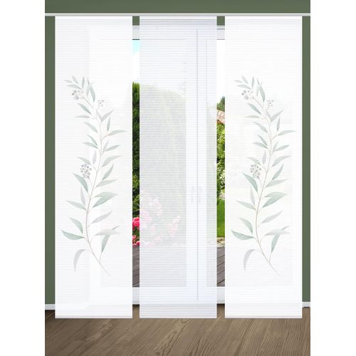 4056751515627 - Schiebegardine HOME IN GREEN CELSO Gr 1 grün (mint) B60cm H245cm Polyester Gardinen SET DIGITALDRUCKBAMBUSOPTIK RECYCELT