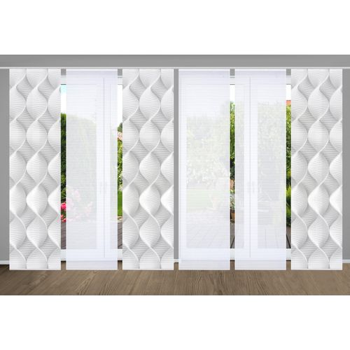 4056751437929 - Schiebegardine HOME IN GREEN LAMIRA Gr 1 grau B60cm H245cm Polyester Gardinen SET DIGITALDRUCKBAMBUSOPTIK RECYCELT