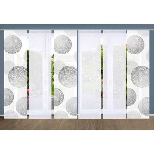 4056751527149 - Schiebegardine HOME IN GREEN GINNY Gr 1 grau B60cm H245cm Polyester Gardinen SET DIGITALDRUCKBAMBUSOPTIK RECYCELT