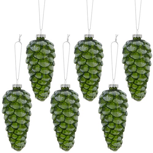 4064118327578 - Christbaumschmuck Glashänger Zapfen grün B55cm H125cm LEGER HOME BY LENA GERCKE Weihnachtsbaumschmuck mit Glitzereffekt