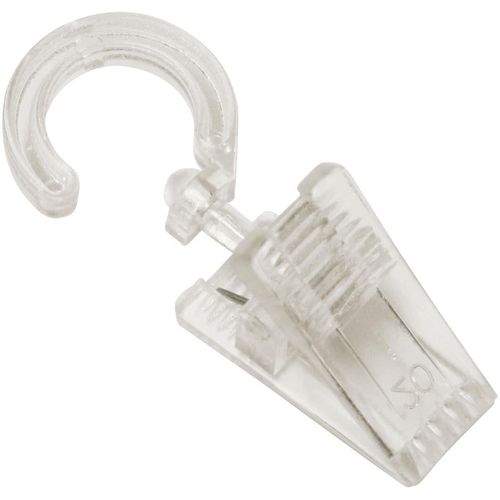 4003018001645 - Gardinenhaken Haken mit Klammer für Ø 10 mm Gr 1 transparent 6 Stk Gardinenbefestigungen Serie Gardinenstangen-Set Lugano Classic Ø 28 mm