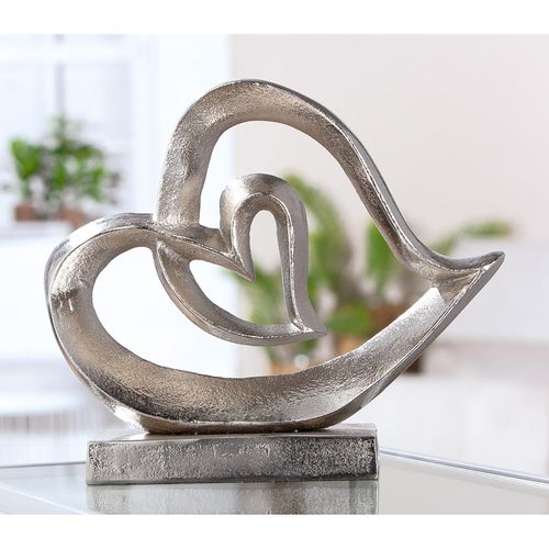 4063387698044 - Dekoobjekt GILDE Standrelief Herz heart in heart silber (silberfarben) B29cm H245cm T105cm Aluminium Dekofiguren