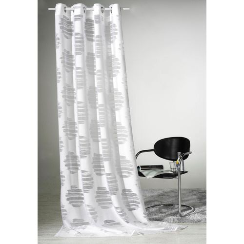 4005385826494 - Vorhang WECKBRODT Valea Gr 1 weiß B140cm H245cm Ausbrenner Polyester Viskose Gardinen Ösenschal Gardine transparent halbtransparent Ausbrenner