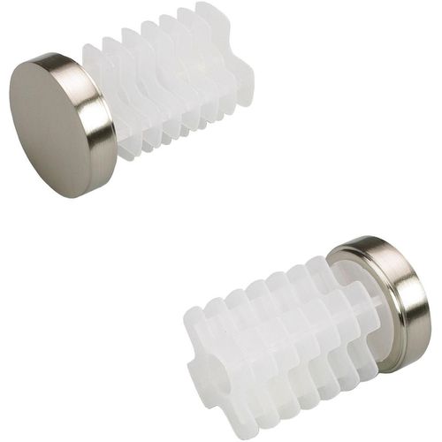 4016318030451 - Gardinenstangen-Endstück Gardinenstangenendstücke Gr 2 St silberfarben (edelstahlfarben) Gardinenstangen-Endstücke Gardinenstangenendstücke für Gardinenstange Ø 28 mm